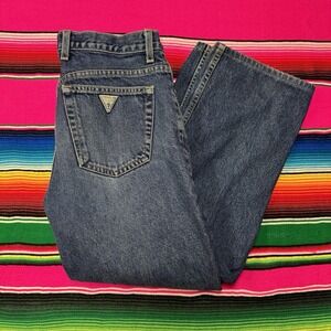 VTG Guess USA Jeans Men Tag 33 (Fit‎ 30x28) Blue Loose Straight Made in Canada